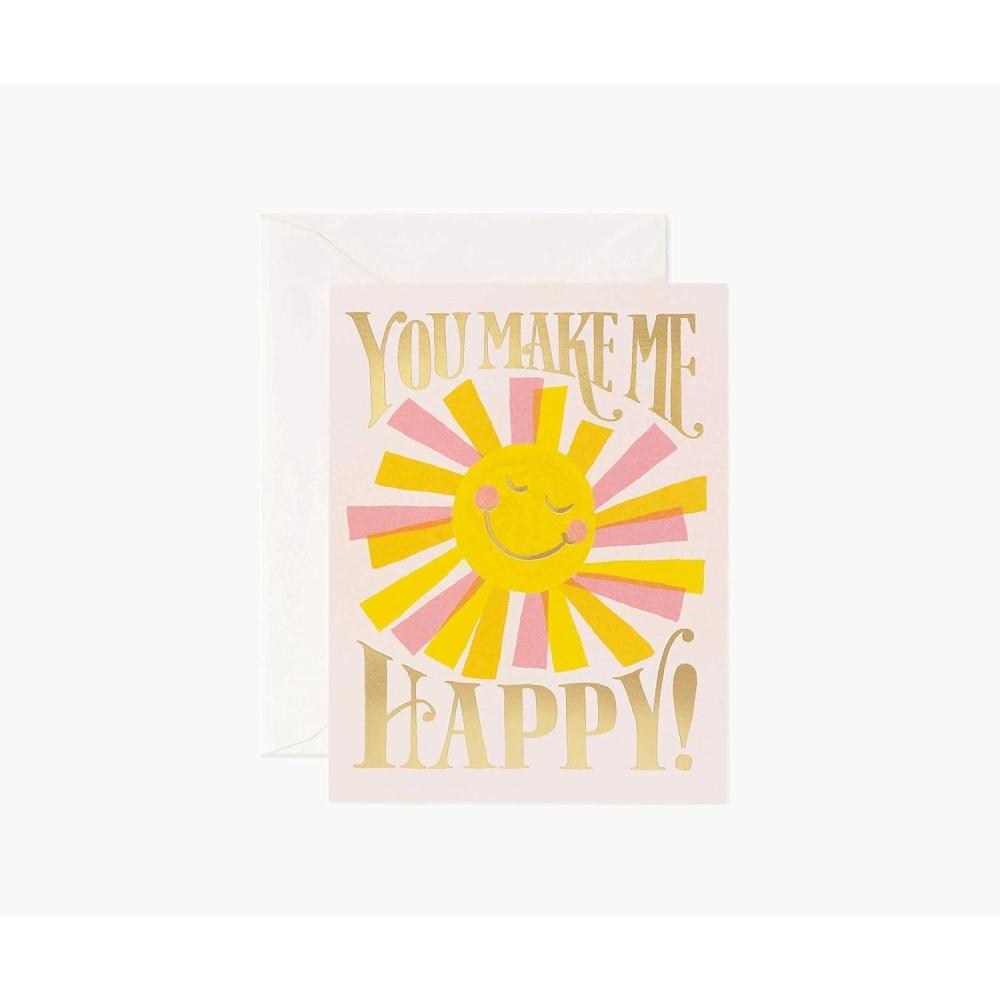 imageRIFLE PAPER CO Greeting Card Boxed Set of 12 with Envelopes Lets Your Thoughtful Handwritten Note Take Center Stage Artisanally Crafted in the USA You Make Me HappyYou Make Me Happy