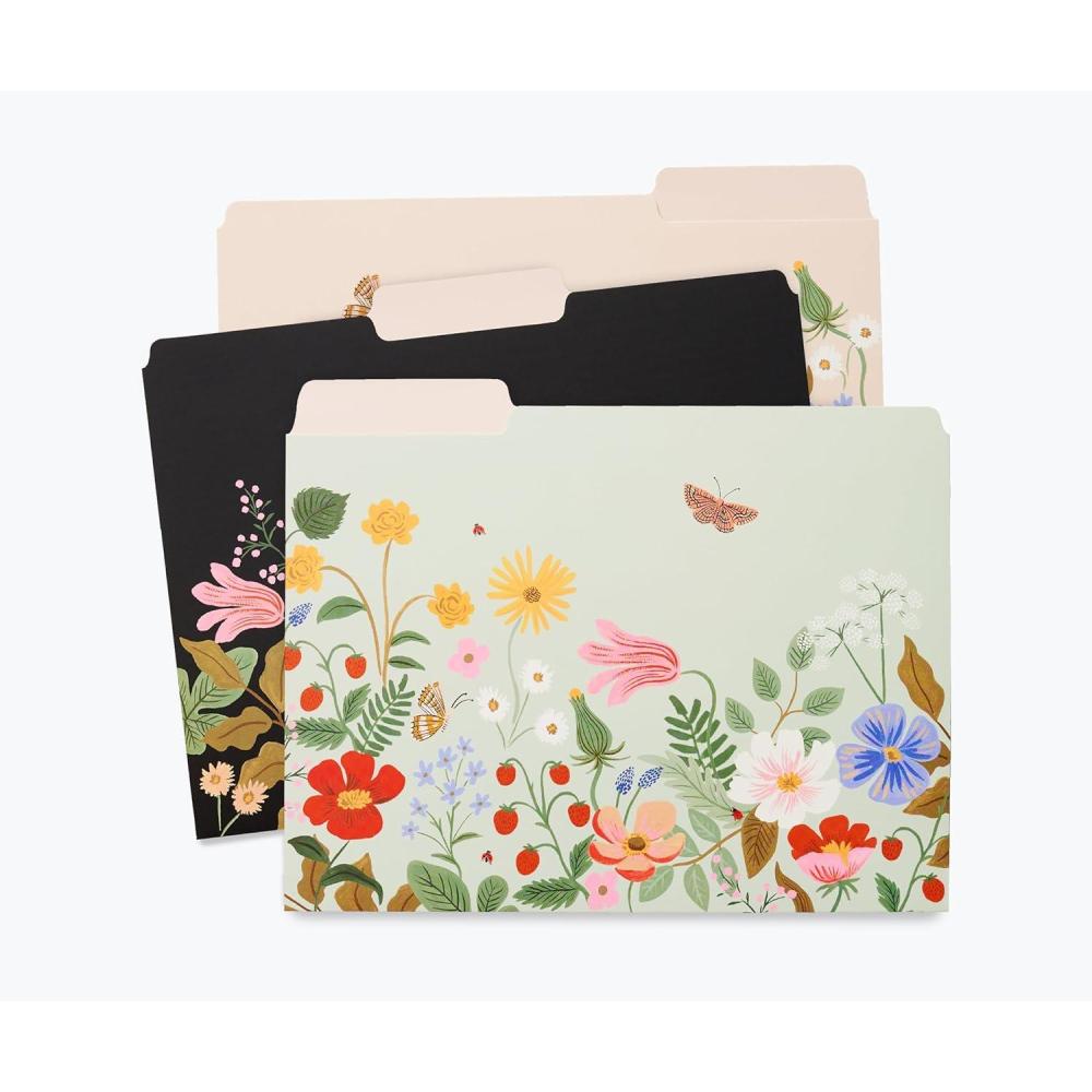 imageRIFLE PAPER CO Hydrangea Assorted File Folder Set Stay Organized with Our Stylish Sturdy and Colorful File Folders Set of 6 Including 2 of Each Design and 12 Handy Adhesive LabelsStrawberry Fields
