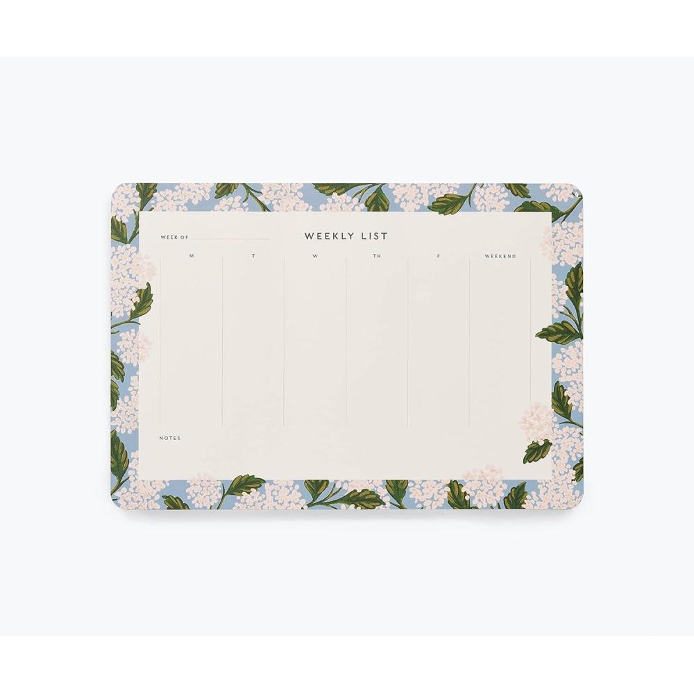 imageRIFLE PAPER CO Hydrangea Weekly Desk Pad 52 TearOff Pages Doubles as a Mouse Pad Helps You Map Out Your Week for a Whole Year Printed in Full ColorHydrangea