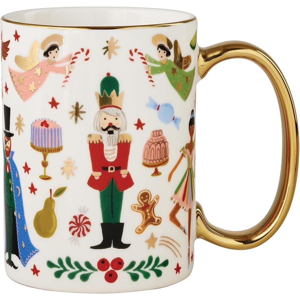 imageRIFLE PAPER CO Nutcracker Porcelain Mug for Festive Occasions and Gatherings with HolidayThemed Design Gift For Friends and Family During the Winter Holidays