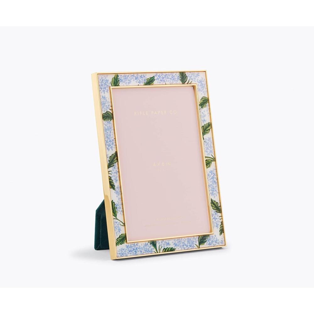 imageRIFLE PAPER CO Peacock 4x6 Picture Frame For Special Photos with Friends and Family Stylized Pattern Single Photo Frame For Desks Cabinets and NightstandsHydrangea