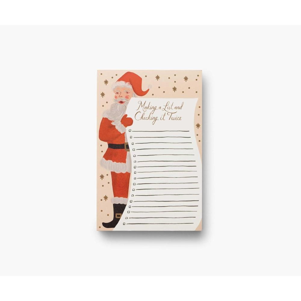 imageRIFLE PAPER CO Santas List Notepad 65quot L x 425quot W 75 TearOff Pages Manage Important Tasks Jot Down a ToDo List or Leave a Sweet Message with our Illustrated Notepads