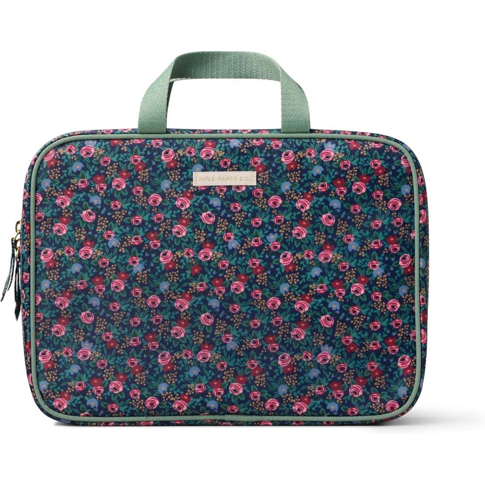 imageRIFLE PAPER CO Travel Cosmetic Case Unit Includes Pockets for storage Simply Wipe to Easily Clean Unique Travel Accessory Stylized Pattern SafariRosa