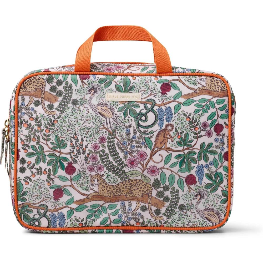 imageRIFLE PAPER CO Travel Cosmetic Case Unit Includes Pockets for storage Simply Wipe to Easily Clean Unique Travel Accessory Stylized Pattern SafariSafari