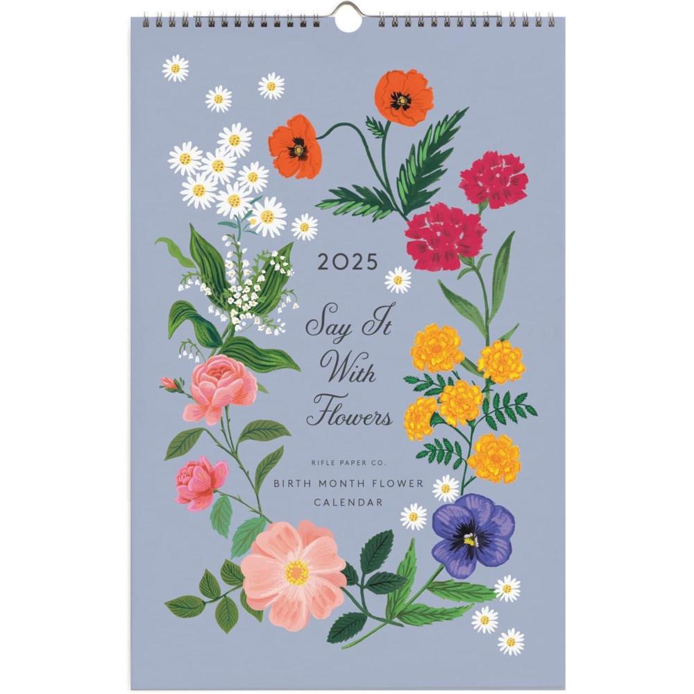 imageRIFLE PAPER CO Wall Calendar Dated for the Months of January  December 2025 Monthly Illustrations Art Planner for Birthdays and Celebrations Yearly Agenda 17quotL x 11quotW Say It With Flowers