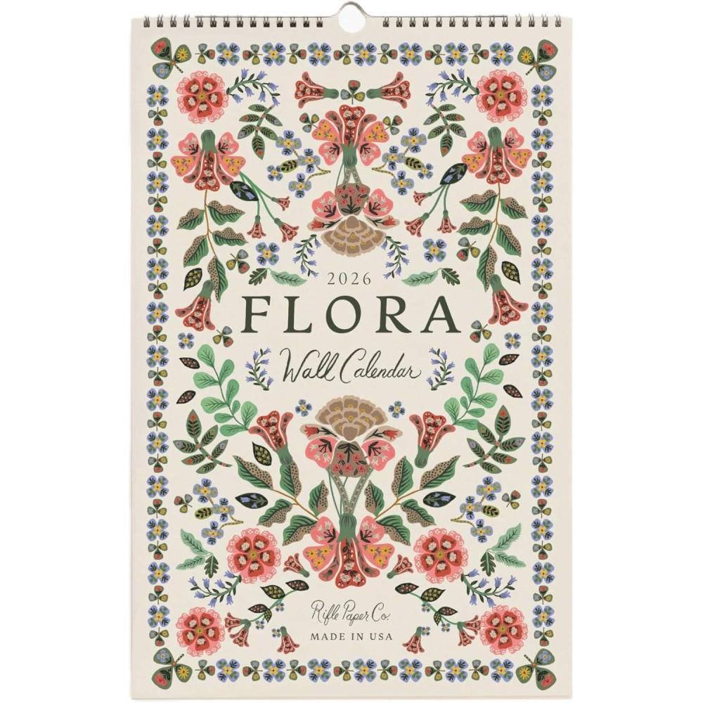 imageRIFLE PAPER CO Wall Calendar Dated for the Months of January December 2026 Monthly Illustrations Remember Birthdays Anniversaries Celebrations and More 17quotL x 11quotW World TravelFlora