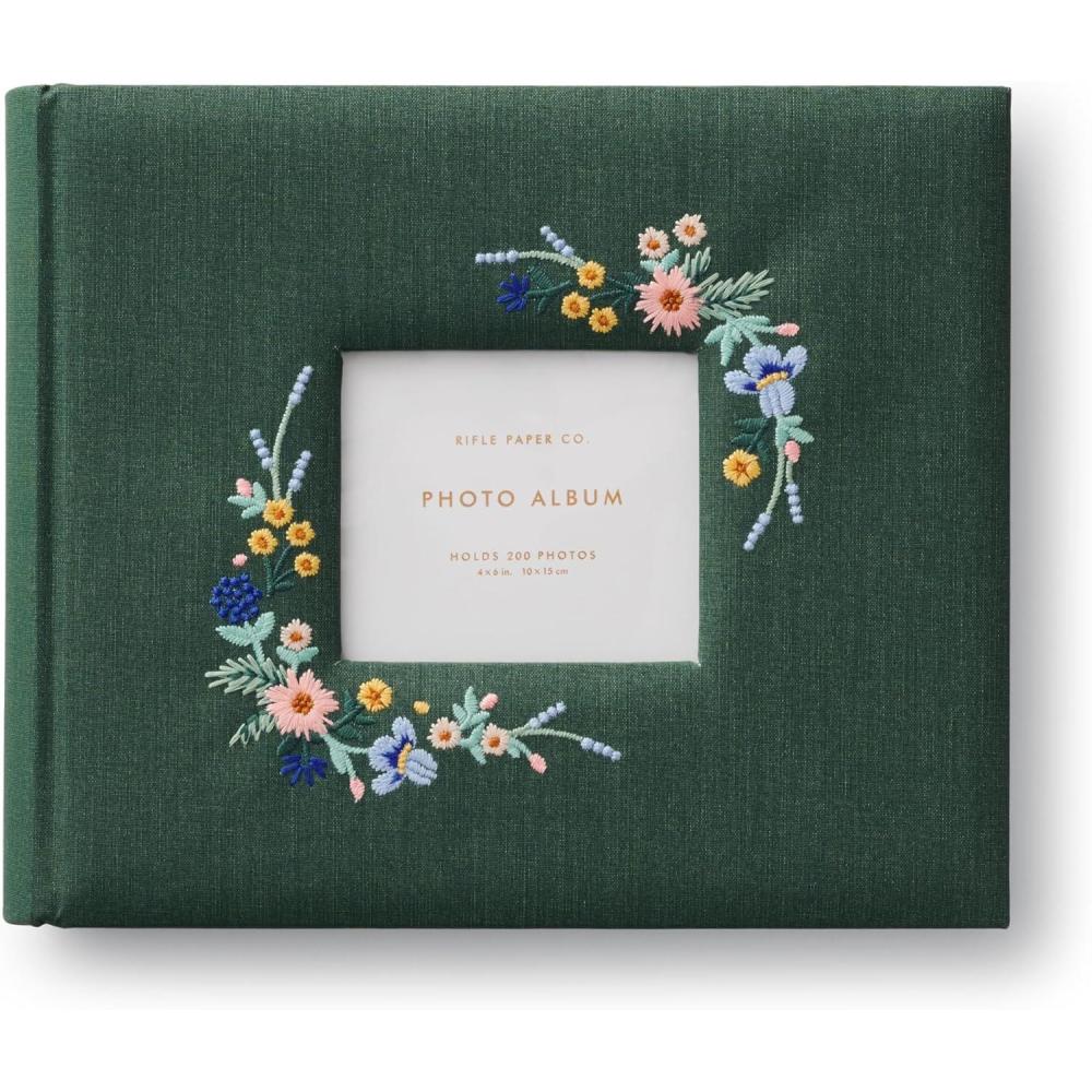 imageRIFLE PAPER CO Wildwood Embroidered Heirloom Photo Album  Picture Book For Special Photos Photograph Organizer for Wedding and Baby Images  Family Memory Keepsake Gift