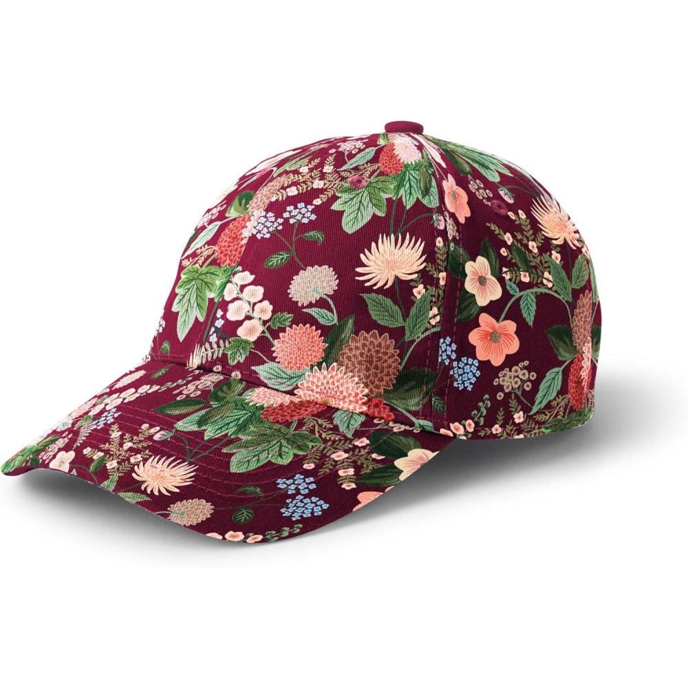imageRIFLE PAPER CO Womens Baseball Hat 7quot Brim Classic SixPanel Print Cap with Adjustable Strap One Size Fits AllDahlia