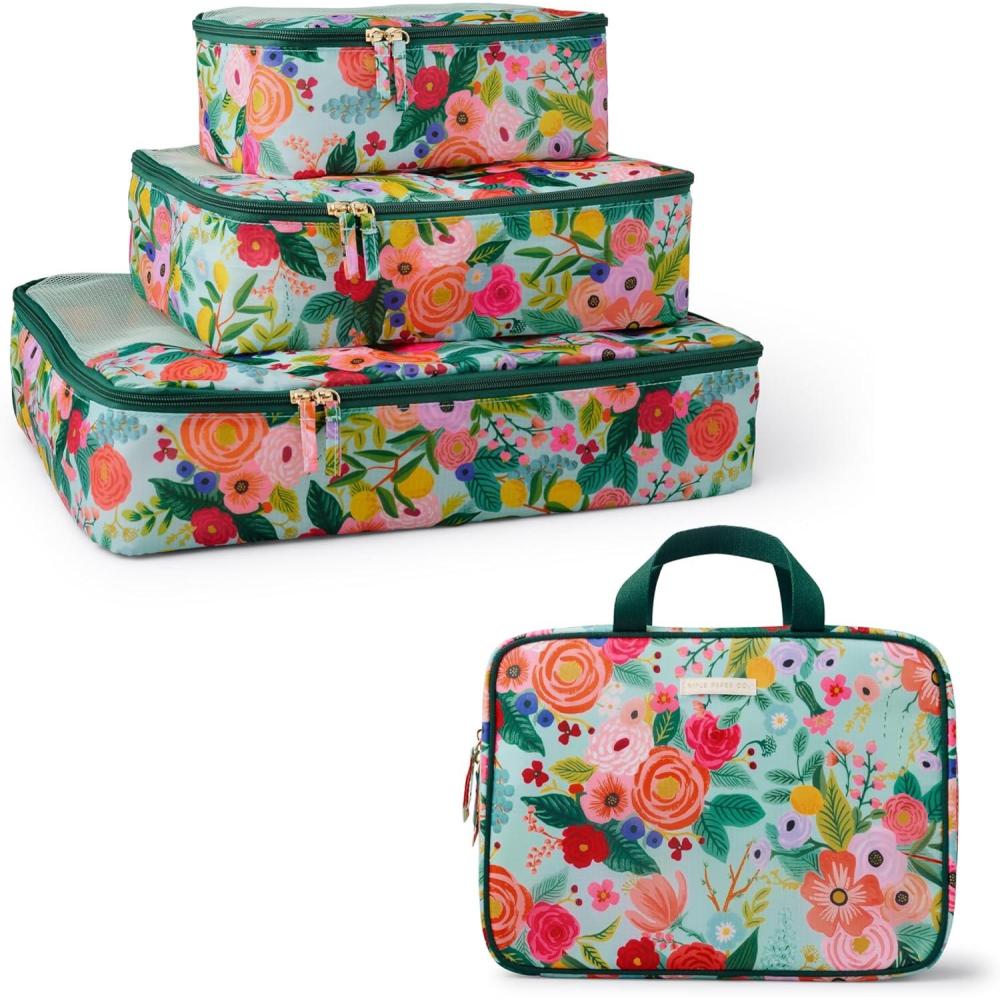 imageRifle Paper Co Garden Party Packing Cubes and Cosmetic Case Bundle
