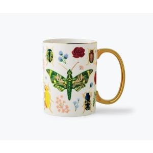 RIFLE PAPER CO. Book Club Mug, for Everyday Use and Gatherings with Unique Designs, for Friends and Family Anytime of the Year, Coffee Tea Enthusiasts and more(Curio)