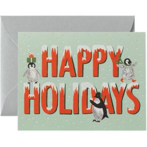 RIFLE PAPER CO. Boxed Set of 16 Holiday on Ice Cards, 4.25″ L x 5.5″ W Blank Interior Lets Your Thoughtful Handwritten Note Take Center Stage, Artisanally Crafted in the USA(Holiday on Ice)