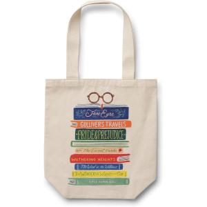 RIFLE PAPER CO. Canvas Tote Bag for Beach, Gym, & Travel, Shoulder Bag for Women, Reusable Bag, Summer Essentials(Canvas Book Club)
