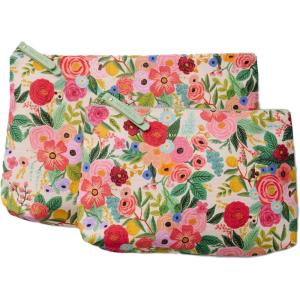 RIFLE PAPER CO. Clutch, Small Pocket for a Credit Card or ID, Gold Zipper and Hardware, Printed in Full Color with Foil Stamped Logo, 9.75″ L × 7″ W(Garden Party)