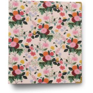 RIFLE PAPER CO. Dahlia Classic Binder – 1″ Three-Ring Binder with Illustrated Floral Cover, Holds 175 Pages, 3 Tabbed Dividers and 6 Adhesive Labels, Reinforced Metal Corners