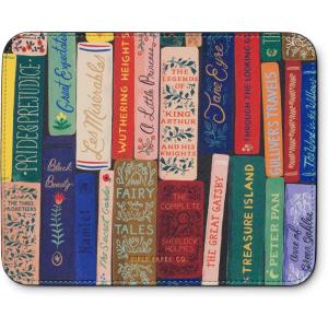 RIFLE PAPER CO. Dahlia Patterned Mouse Pad | Add a Touch of Charm to Your Workspace | Smooth Polyurethane Finish Allows Mouse to Glide, with Non-Slip Rubber Backing, Dahlia(Bookshelf)