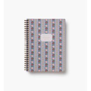 RIFLE PAPER CO. Delphine Spiral Notebook, Full Color Illustrated Cover with Gold Foil Accents, 150 Ruled Perforated Pages, 6.25″ W x 8.5″ L, Pocket Folders for Storage