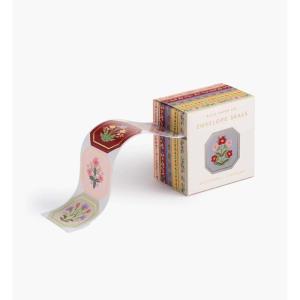 RIFLE PAPER CO. Envelope Seals, Assorted Set of 4 Designs, a Total of 250 1.38″ L x 1.38″ W Adhesives, Packaged in a Printed Box with Dispensing Slot, Gemma