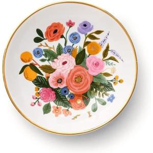 RIFLE PAPER CO. Garden Party Bouquet Ring Dish, Protect Your Trinkets and Jewelry, Minimize Loss, Organize Desk, Small Item Security, Keep Valuables Safe and Visible, Cute and Fashionable(Garden Party Bouquet)