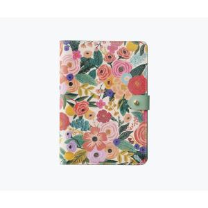 RIFLE PAPER CO. Garden Party Refillable Folio Journal, Canvas Paper Front Cover and Clear Plastic Back Cover, 88 Ruled Pages, Printed in Full Color with Double Spiral-Binding(Garden Party)