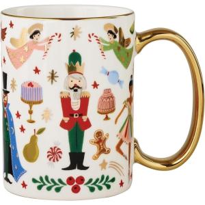 RIFLE PAPER CO. Nutcracker Porcelain Mug for Festive Occasions and Gatherings with Holiday-Themed Design, Gift For Friends and Family During the Winter Holidays