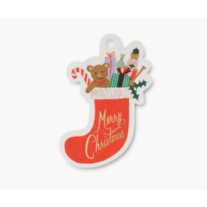 RIFLE PAPER CO. Nutcracker Themed Stocking Gift Tags | Metallic Gold Foil Stamped – Pack of 8 | Make Your Holiday Gifts Stand Out and Celebrate The Season