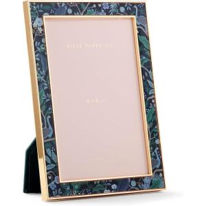 RIFLE PAPER CO. Peacock 4×6 Picture Frame For Special Photos with Friends and Family, Stylized Pattern Single Photo Frame For Desks, Cabinets, and Nightstands(Peacock)