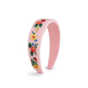 RIFLE PAPER CO. Signature Headband | Fashion Hair Band for Women, Cute Accessories for Girls | Stylish & Wide Outfit Accent for Everyday Use | Cherries, (1 Count)(Climbing Roses Embroidered)