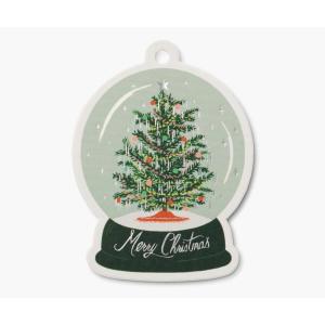 RIFLE PAPER CO. Snow Globe Themed Gift Tags | Metallic Gold Foil Stamped – Pack of 8 | Make Your Stand Out in a Crowd This Holiday Season