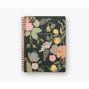 RIFLE PAPER CO. Spiral Notebook | 150 Ruled Pages, Inner Storage Pocket Folders, Double-Spiral Binding, Metallic Gold Foil Accents (8.25″ L x 6.25″ W), Curio(Colette)
