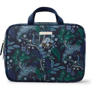 RIFLE PAPER CO. Travel Cosmetic Case, Unit Includes Pockets for storage, Simply Wipe to Easily Clean, Unique Travel Accessory, Stylized Pattern, Safari(Peacock)