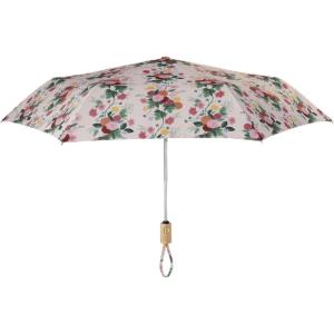 RIFLE PAPER CO. Umbrella, Matching Storage Sleeve, Portable, Auto Open and Close, Wooden Handle, Printed in Full Color(Dahlia)
