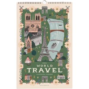RIFLE PAPER CO. Wall Calendar, Dated for the Months of January – December 2026, Monthly Illustrations, Remember Birthdays, Anniversaries, Celebrations and More (17″L x 11″W), World Travel(World Travel)