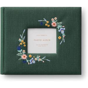 RIFLE PAPER CO. Wildwood Embroidered Heirloom Photo Album | Picture Book For Special Photos, Photograph Organizer for Wedding and Baby Images | Family Memory Keepsake Gift