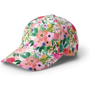 RIFLE PAPER CO. Women’s Baseball Hat, 7″ Brim, Classic Six-Panel Print Cap with Adjustable Strap, One Size Fits All(Garden Party)